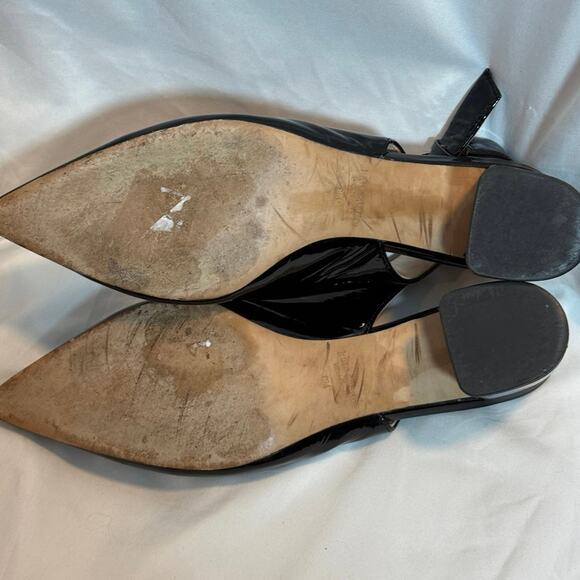 Kate Spade Women's Black Patent Mika Pointed Toe Slingback Pumps Heels 8M - Picture 7 of 7